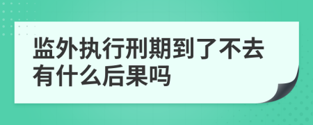 监外执行刑期到了不去有什么后果吗