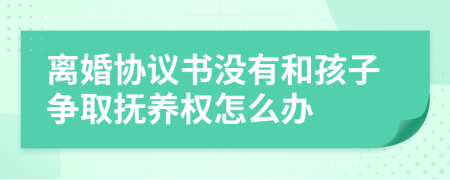 离婚协议书没有和孩子争取抚养权怎么办