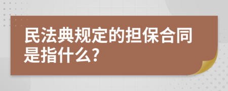 民法典规定的担保合同是指什么?