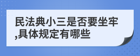 民法典小三是否要坐牢,具体规定有哪些