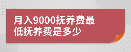 月入9000抚养费最低抚养费是多少