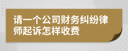 请一个公司财务纠纷律师起诉怎样收费