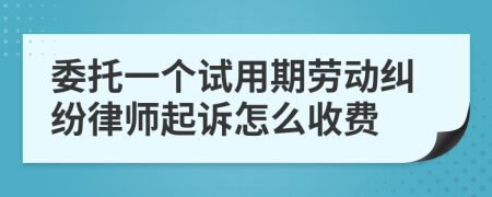 委托一个试用期劳动纠纷律师起诉怎么收费