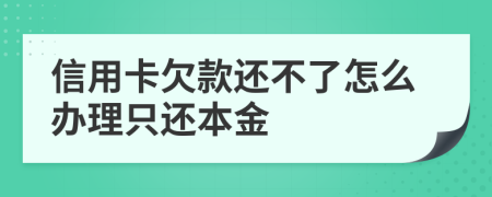 信用卡欠款还不了怎么办理只还本金