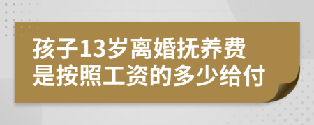 孩子13岁离婚抚养费是按照工资的多少给付