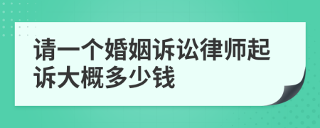 请一个婚姻诉讼律师起诉大概多少钱