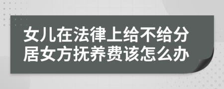 女儿在法律上给不给分居女方抚养费该怎么办