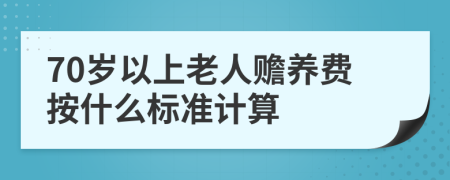 70岁以上老人赡养费按什么标准计算