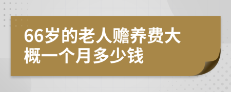 66岁的老人赡养费大概一个月多少钱