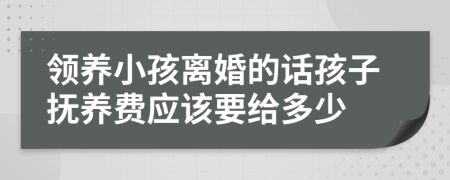 领养小孩离婚的话孩子抚养费应该要给多少