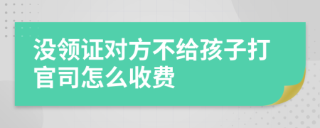 没领证对方不给孩子打官司怎么收费