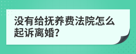 没有给抚养费法院怎么起诉离婚？