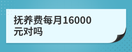 抚养费每月16000元对吗