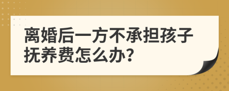 离婚后一方不承担孩子抚养费怎么办？