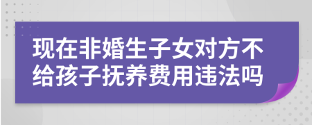 现在非婚生子女对方不给孩子抚养费用违法吗