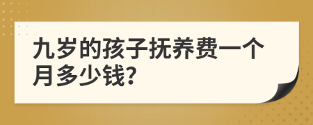 九岁的孩子抚养费一个月多少钱？