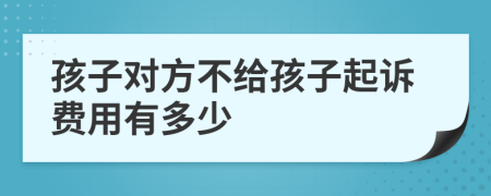 孩子对方不给孩子起诉费用有多少