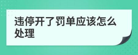 违停开了罚单应该怎么处理