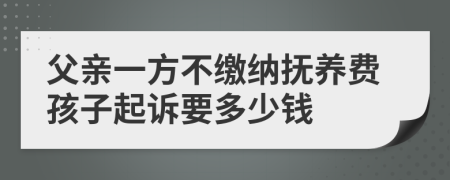 父亲一方不缴纳抚养费孩子起诉要多少钱