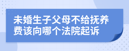 未婚生子父母不给抚养费该向哪个法院起诉