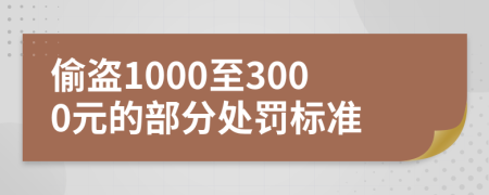 偷盗1000至3000元的部分处罚标准