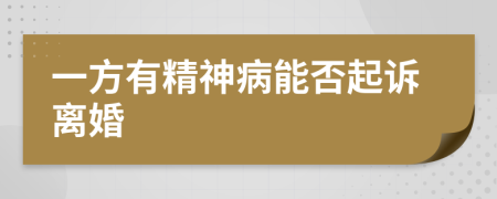 一方有精神病能否起诉离婚