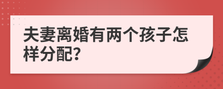 夫妻离婚有两个孩子怎样分配？