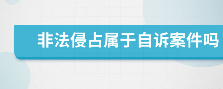 非法侵占属于自诉案件吗