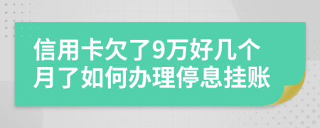 信用卡欠了9万好几个月了如何办理停息挂账