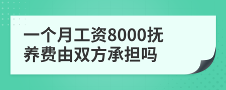 一个月工资8000抚养费由双方承担吗