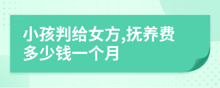 小孩判给女方,抚养费多少钱一个月