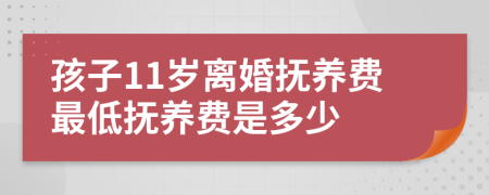 孩子11岁离婚抚养费最低抚养费是多少