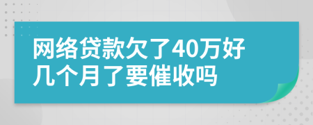 网络贷款欠了40万好几个月了要催收吗