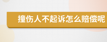 撞伤人不起诉怎么赔偿呢