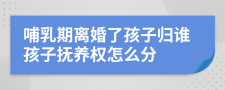 哺乳期离婚了孩子归谁孩子抚养权怎么分