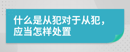 什么是从犯对于从犯，应当怎样处置