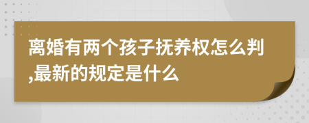 离婚有两个孩子抚养权怎么判,最新的规定是什么