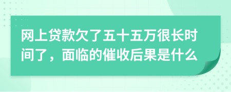 网上贷款欠了五十五万很长时间了，面临的催收后果是什么