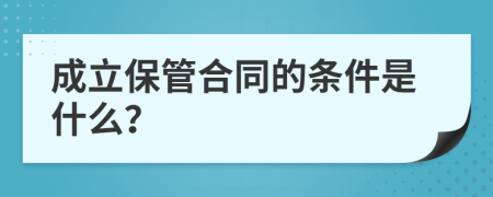 成立保管合同的条件是什么？
