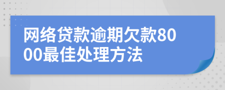 网络贷款逾期欠款8000最佳处理方法