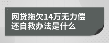 网贷拖欠14万无力偿还自救办法是什么