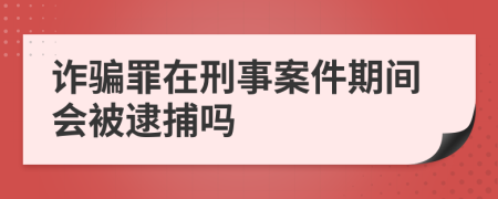 诈骗罪在刑事案件期间会被逮捕吗