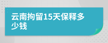 云南拘留15天保释多少钱