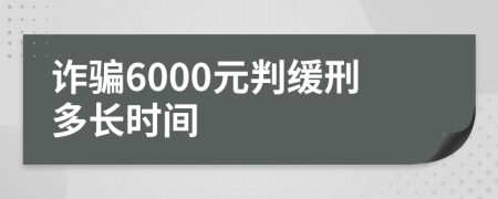 诈骗6000元判缓刑多长时间