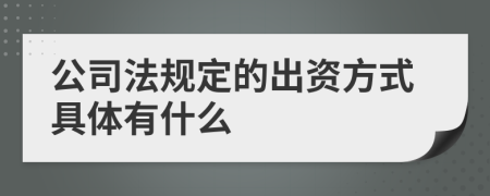 公司法规定的出资方式具体有什么