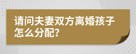 请问夫妻双方离婚孩子怎么分配？