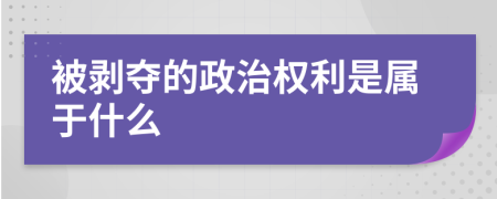 被剥夺的政治权利是属于什么