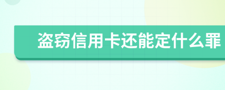 盗窃信用卡还能定什么罪