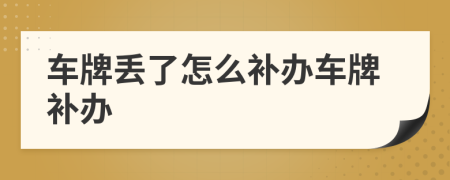 车牌丢了怎么补办车牌补办