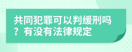共同犯罪可以判缓刑吗？有没有法律规定